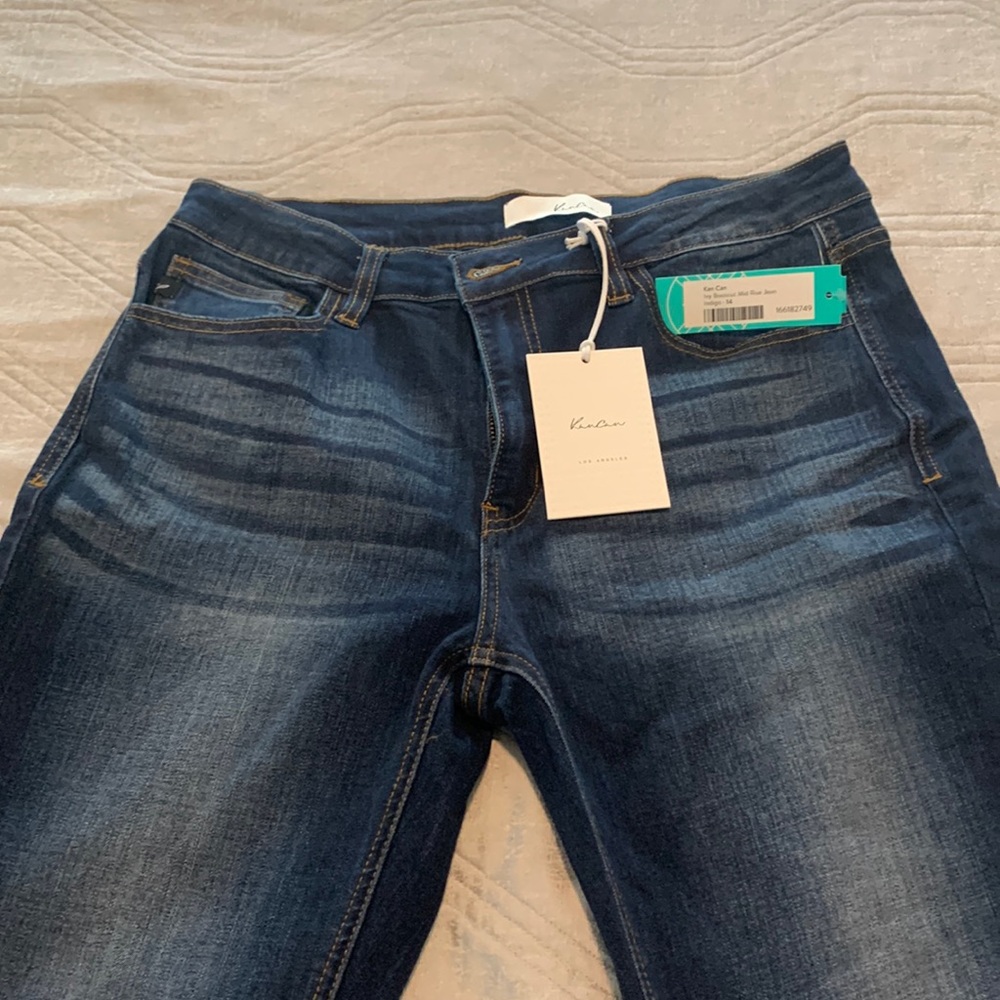 Kan Can, Ivy bootcut mid rise jeans. Indigo 14.